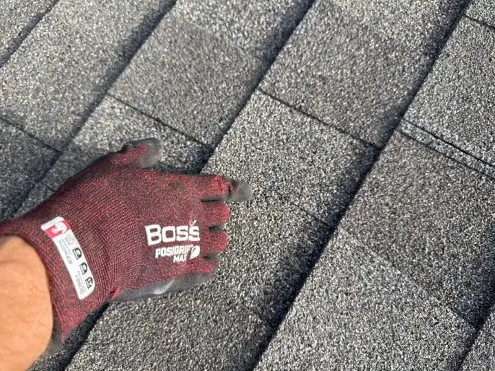 Hail damage documented on a roof during a free roof inspection