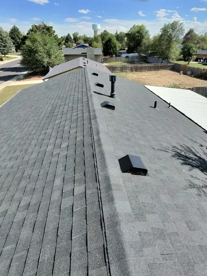 Ridge and vents inspected during a roof repair
