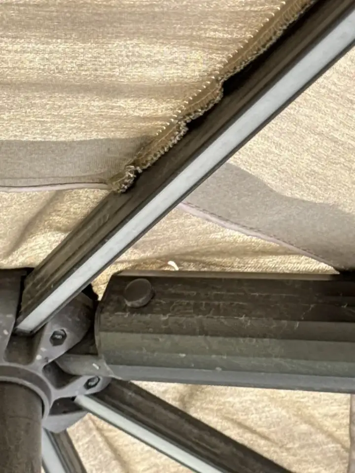 Patio cover documented during a roof inspection in Denver